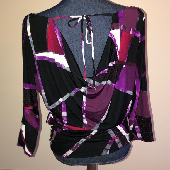 White House Black Market Geometric Banded Top - Picture 5 of 8